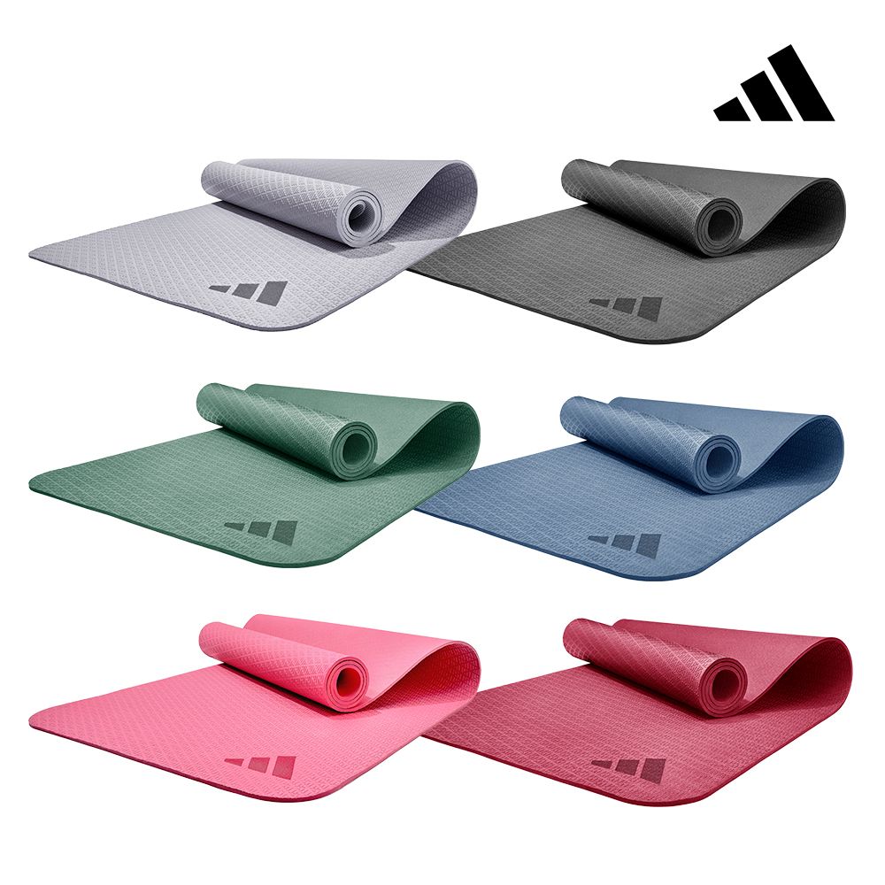 【Adidas 愛迪達】環保壓紋瑜珈墊-6mm