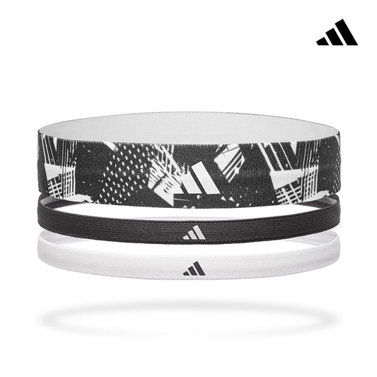 【Adidas 愛迪達】止滑運動髮帶組(塗鴉黑/午夜黑/雪花白)
