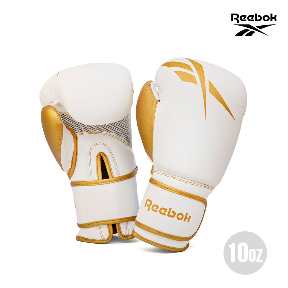 【福利品】Reebok 戰鬥拳擊手套(白金)-10/12/14oz