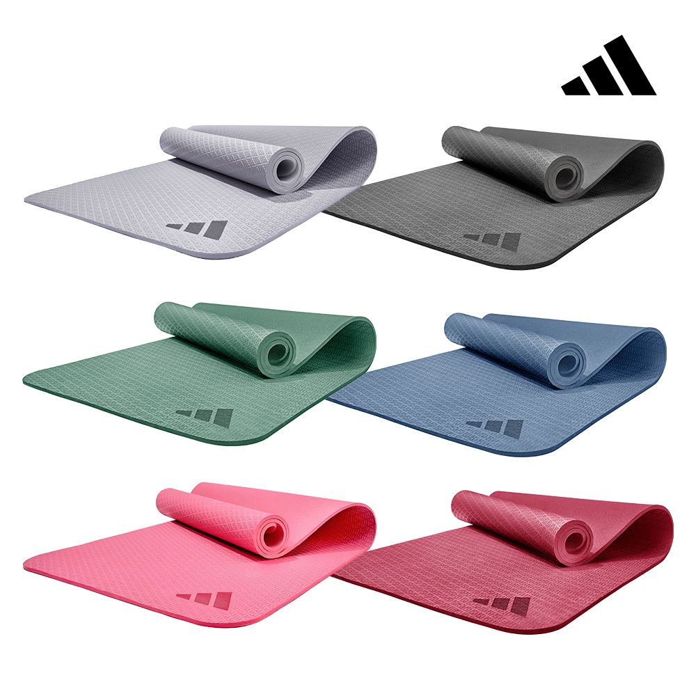 【Adidas 愛迪達】環保壓紋瑜珈墊-10mm