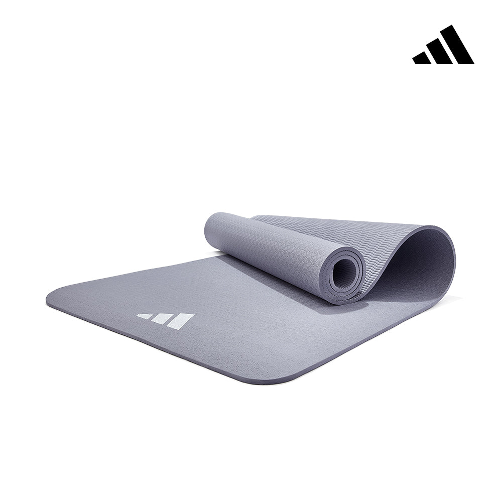 【Adidas 愛迪達】輕量波紋瑜珈墊-8mm(太空灰/櫻花粉)