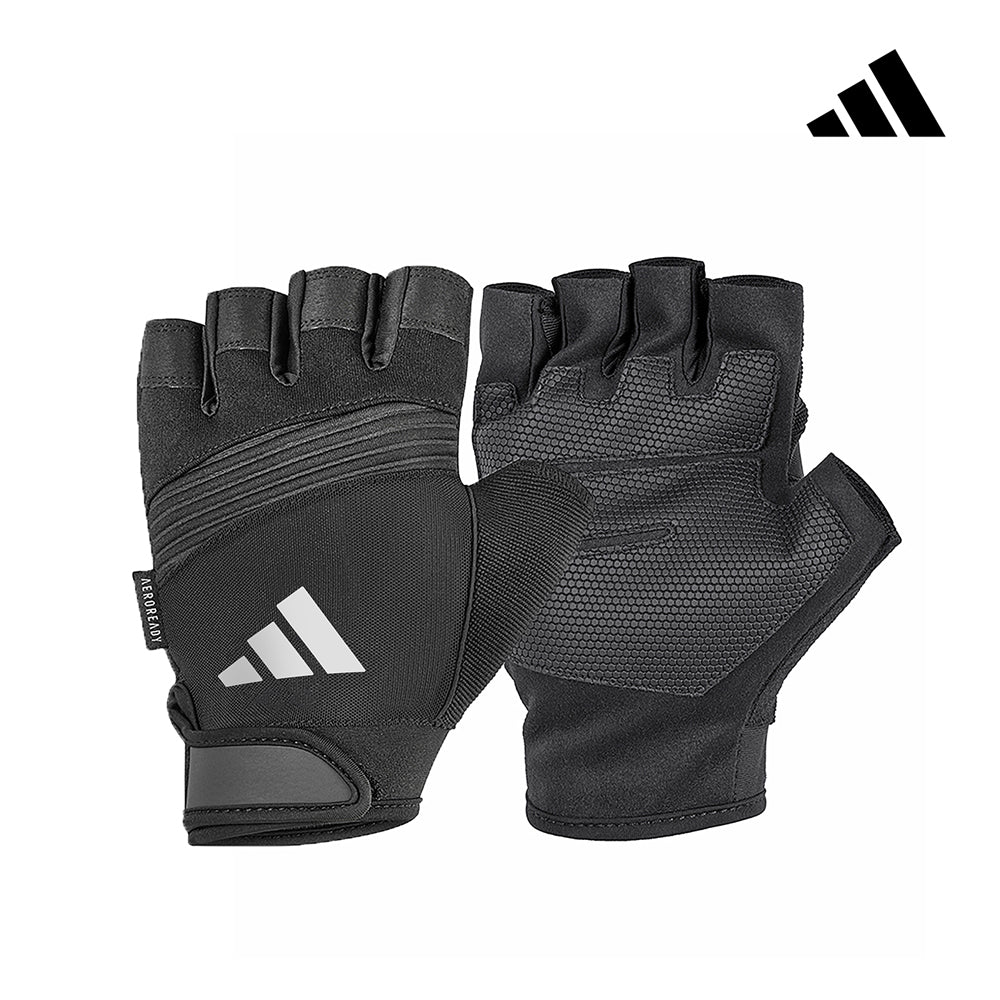 【福利品】Adidas防滑短指手套(格調灰)-S/M/L