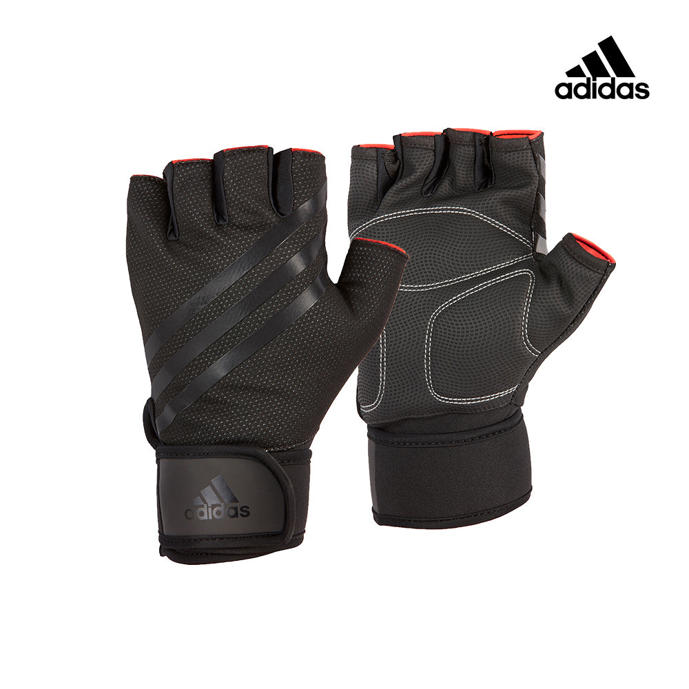 【福利品】Adidas進階加長防護手套(內斂黑)-S/M