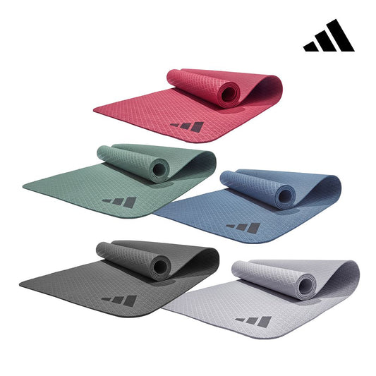 【Adidas 愛迪達】環保壓紋瑜珈墊-4mm(五色)