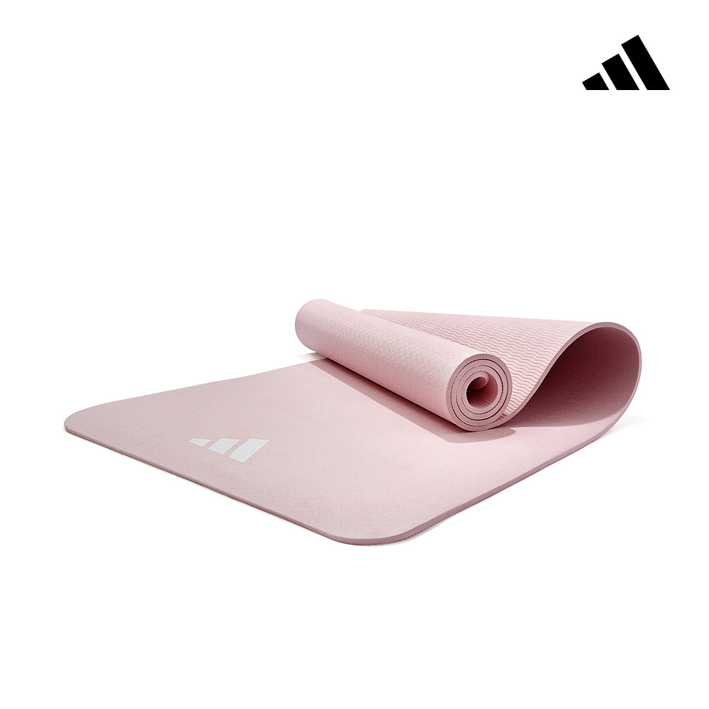 【Adidas 愛迪達】輕量波紋瑜珈墊-8mm(太空灰/櫻花粉)