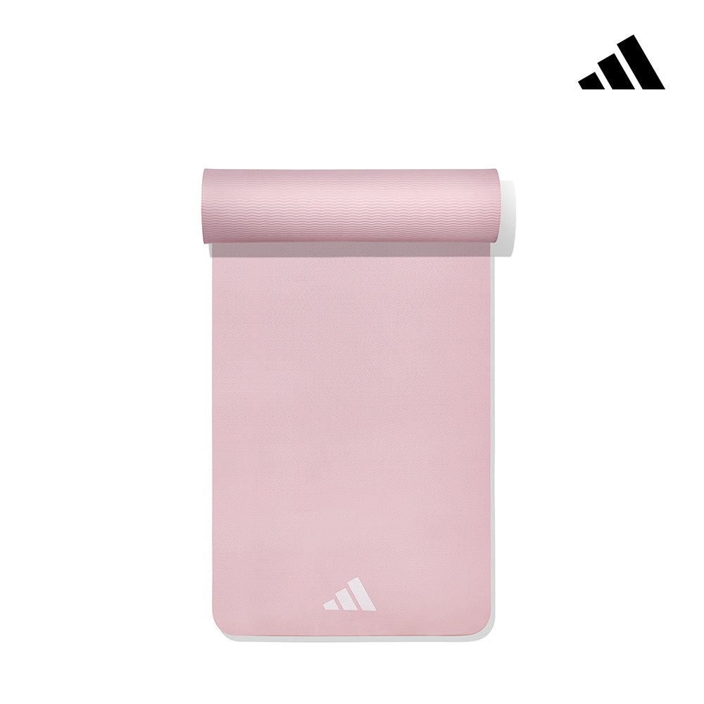 【Adidas 愛迪達】輕量波紋瑜珈墊-8mm(太空灰/櫻花粉)