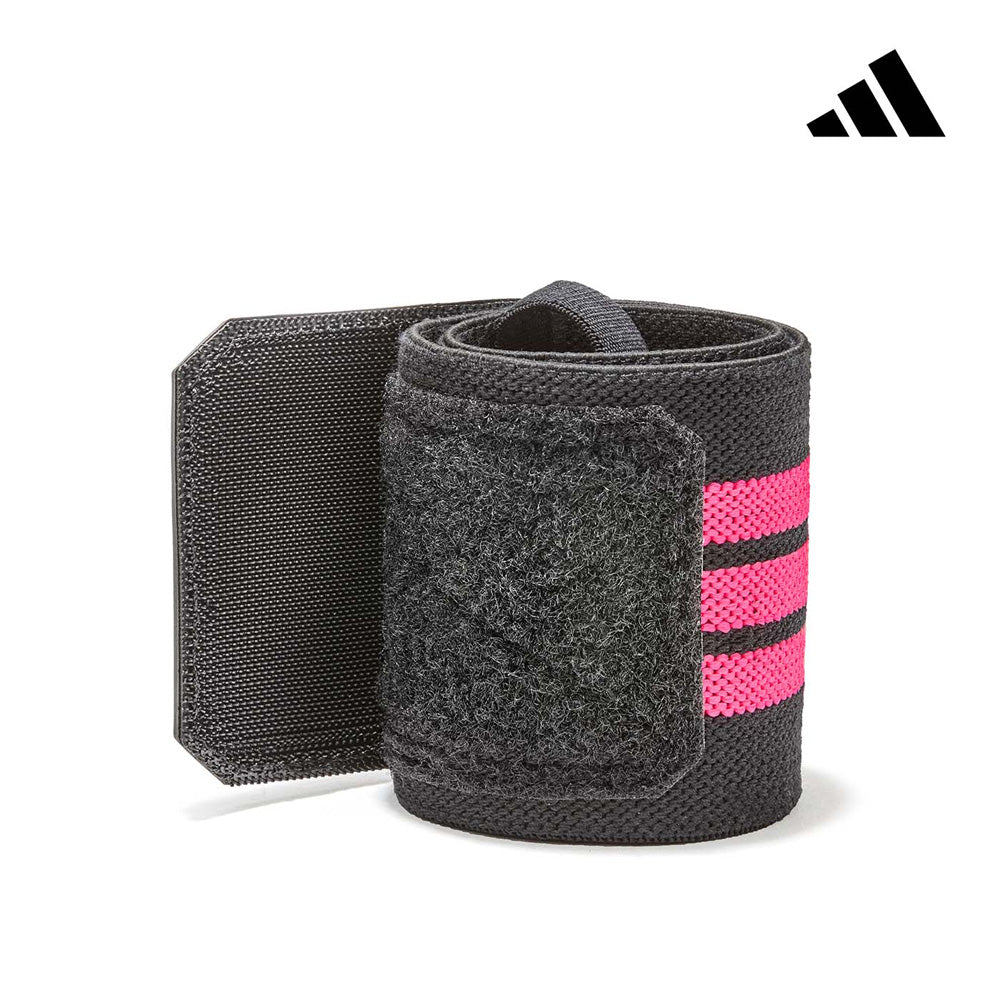 【Adidas 愛迪達】纏繞式加壓護腕-粉