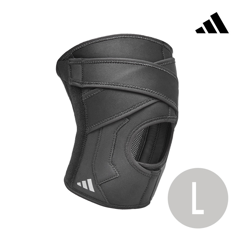 【Adidas 愛迪達】可調式綁帶護膝-S~XL