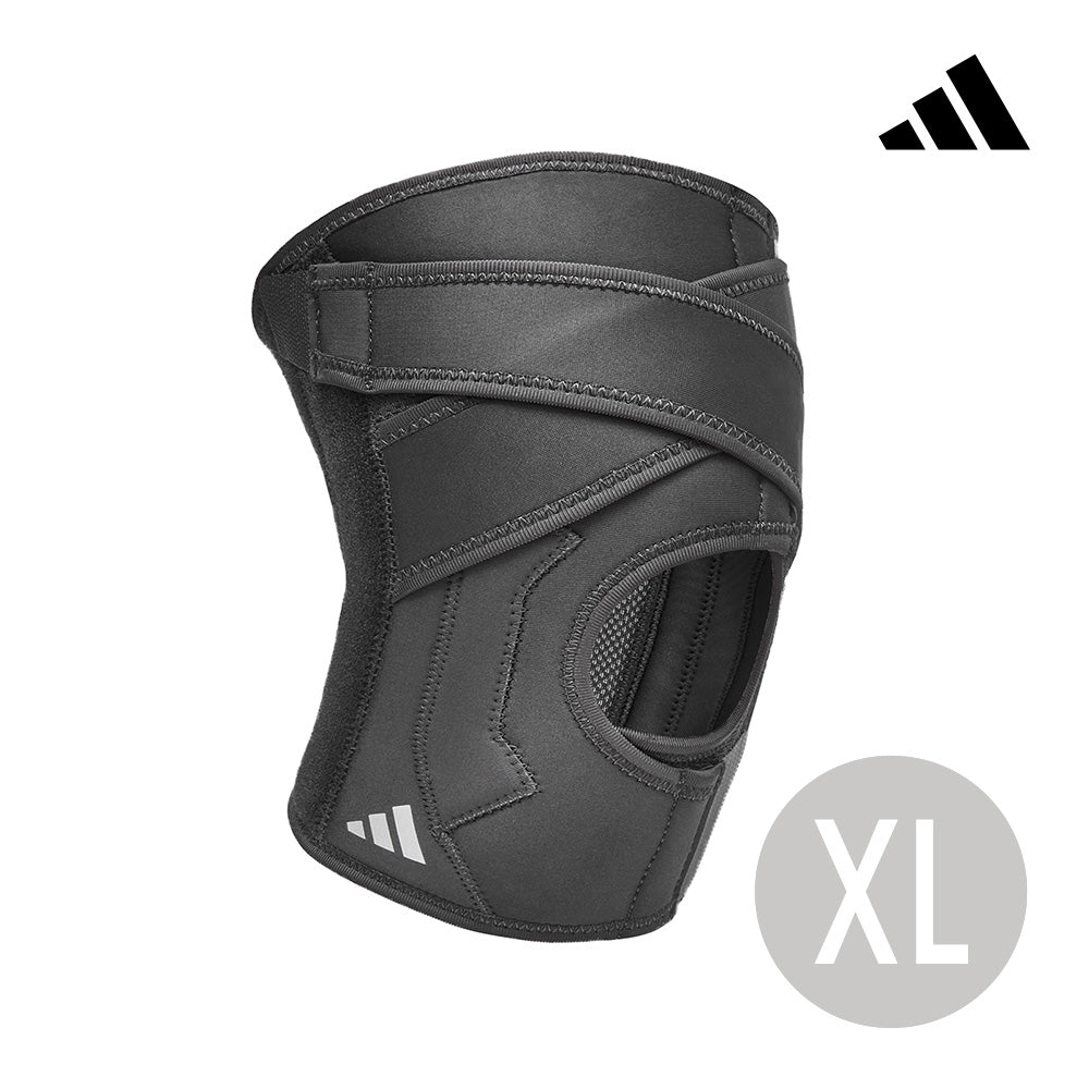 【Adidas 愛迪達】可調式綁帶護膝-S~XL