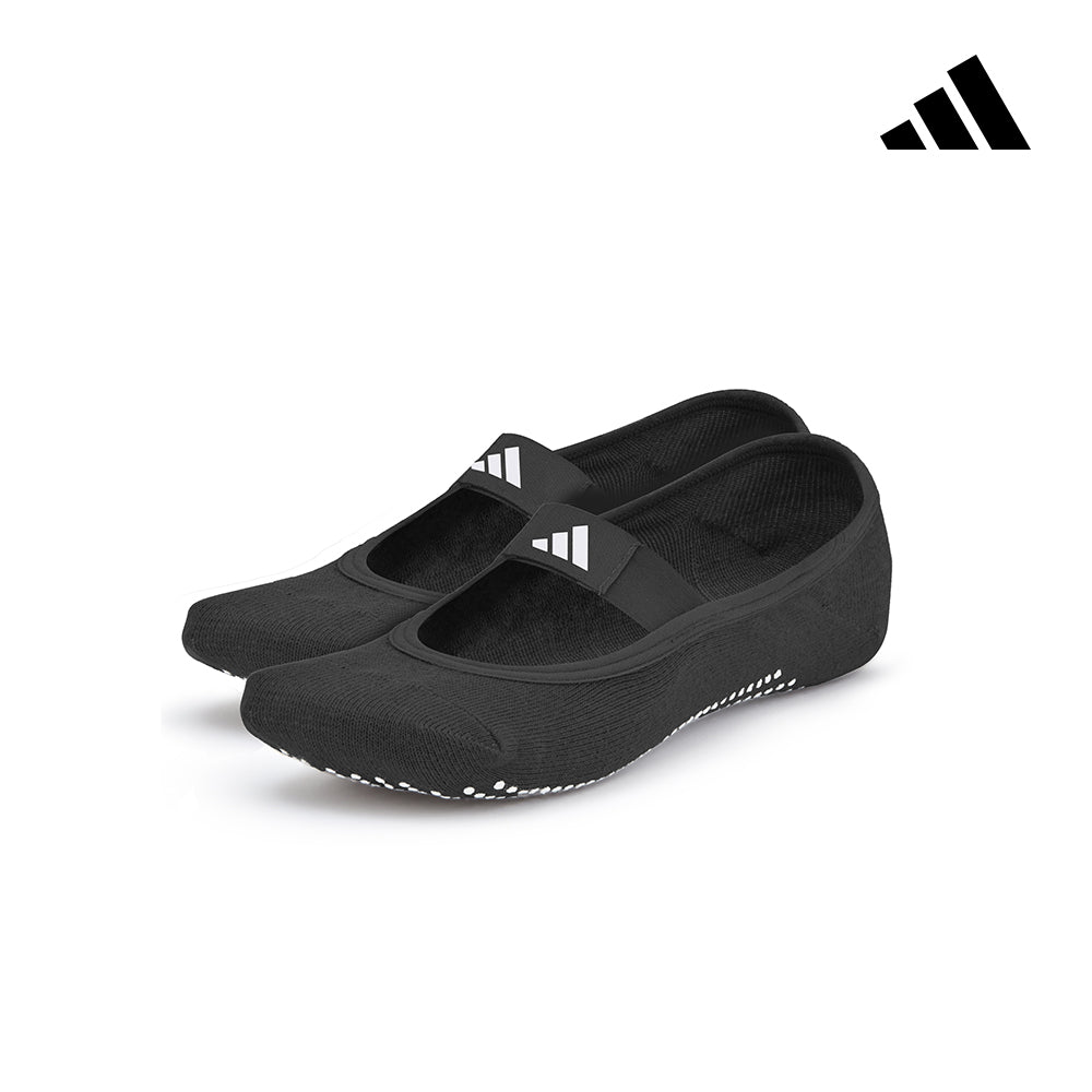 【Adidas 愛迪達】防滑透氣瑜珈襪(黑)
