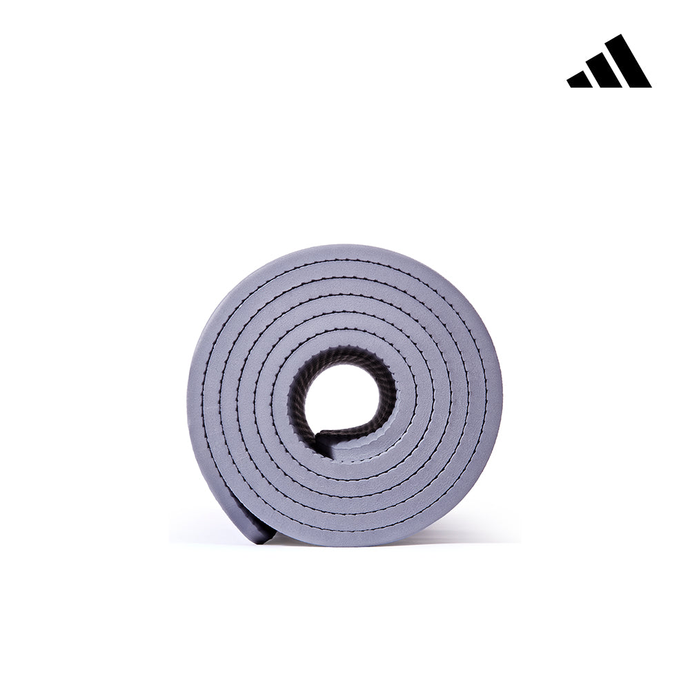 【Adidas 愛迪達】輕量波紋瑜珈墊-8mm(太空灰/櫻花粉)