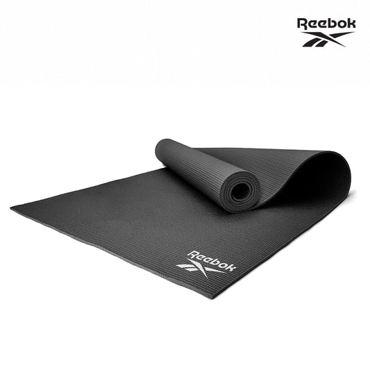 【Reebok】輕薄防滑瑜珈墊-4mm(黑/焦糖)