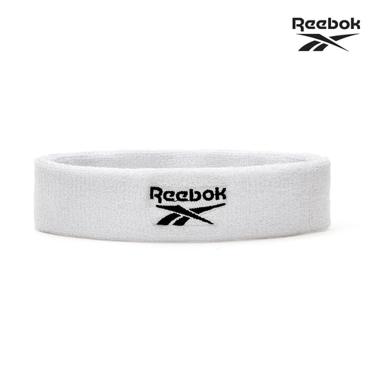 【Reebok】加厚棉質舒適運動頭帶(白)