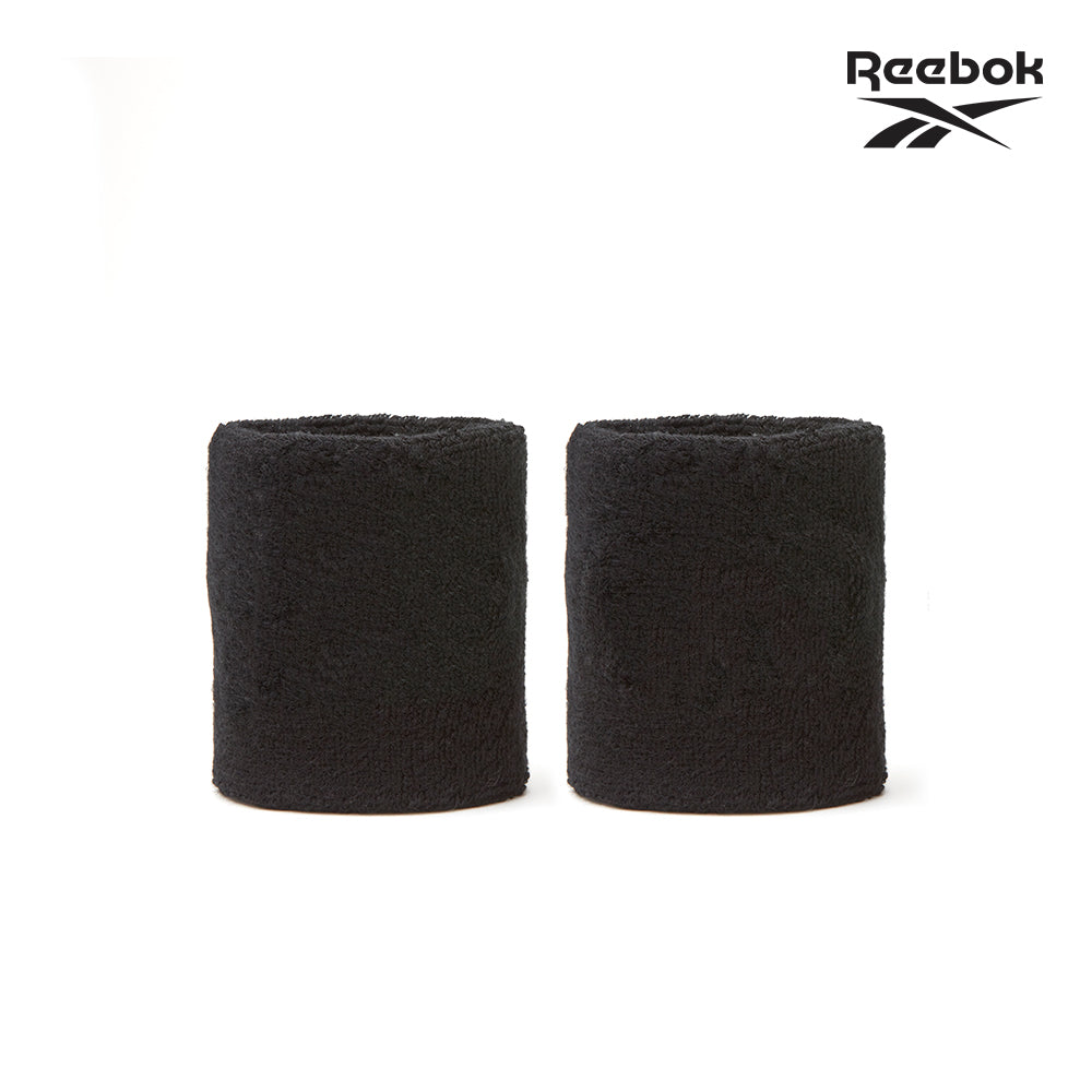 【福利品】Reebok棉質舒適運動護腕(黑/白)