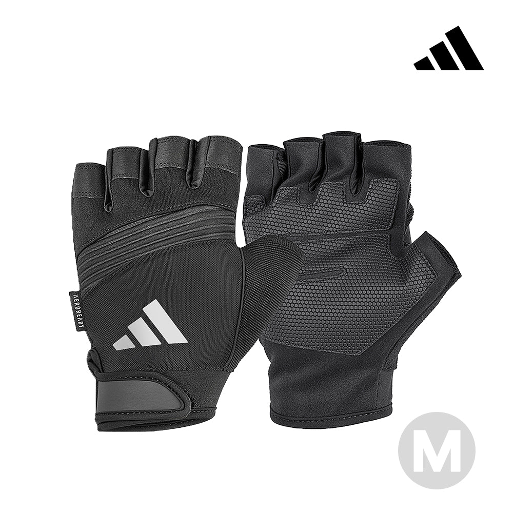 【福利品】Adidas防滑短指手套(格調灰)-S/M/L