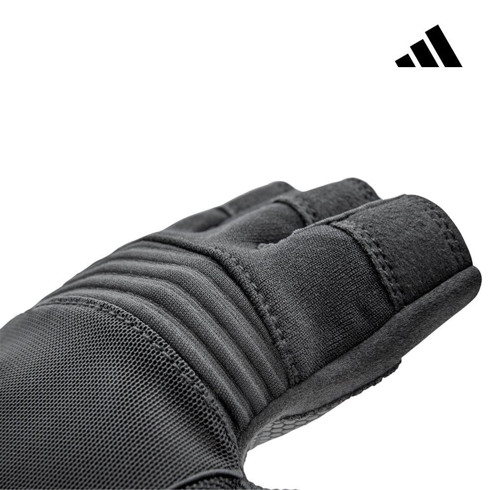 【福利品】Adidas防滑短指手套(格調灰)-S/M/L