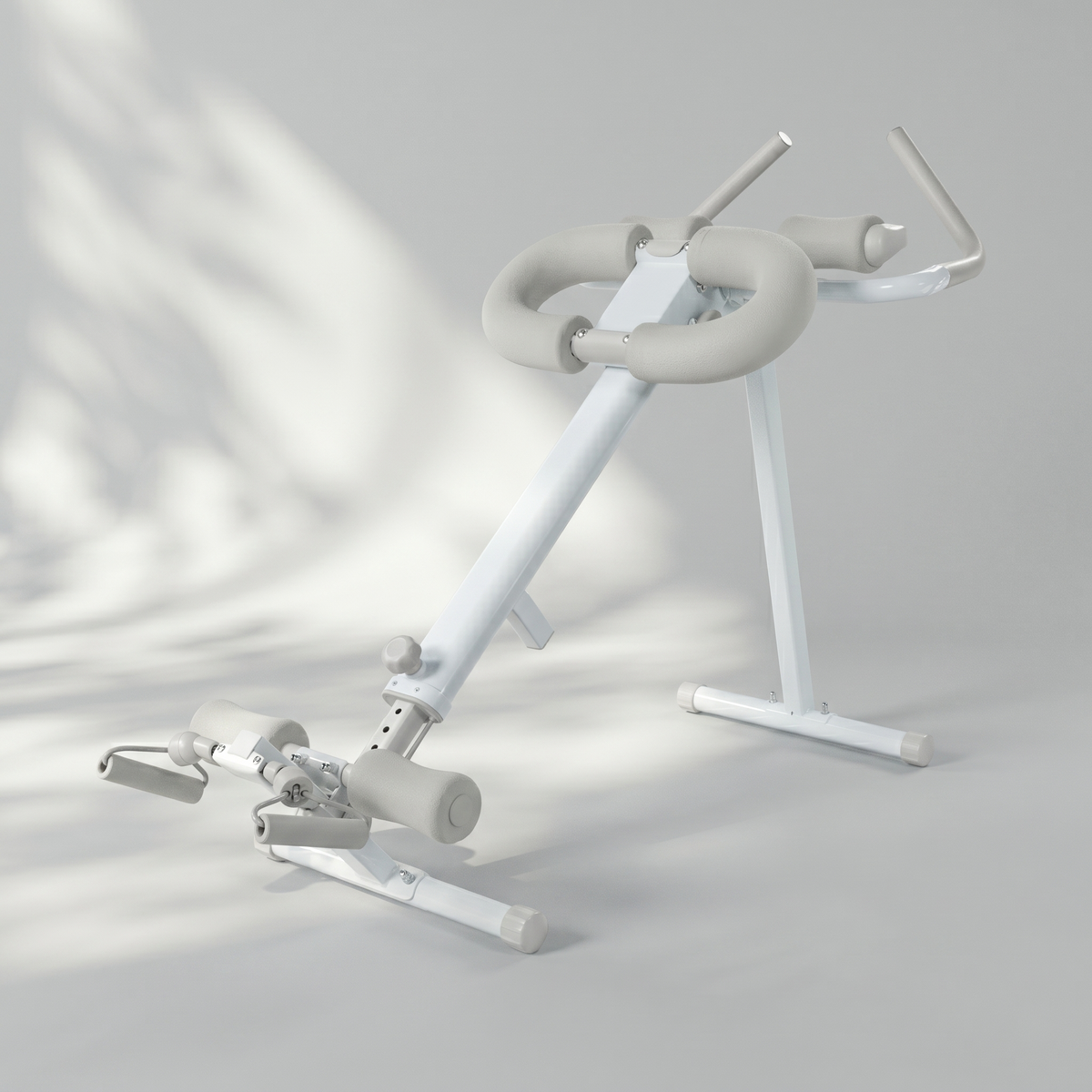 白色 Wonder Core Pro Max 真腰瘦機產品渲染圖，收折省空間的四合一居家健身機，小坪數聰明投資首選