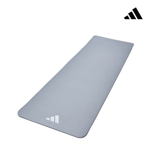 【Adidas 愛迪達】輕量波紋瑜珈墊-8mm(太空灰/櫻花粉)