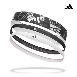 【Adidas 愛迪達】止滑運動髮帶組(塗鴉黑/午夜黑/雪花白)