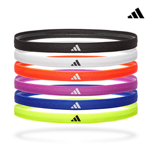 【Adidas 愛迪達】止滑運動髮帶組(深邃黑/冰晶白/炫目紅/丁香紫/海軍藍/螢光黃)