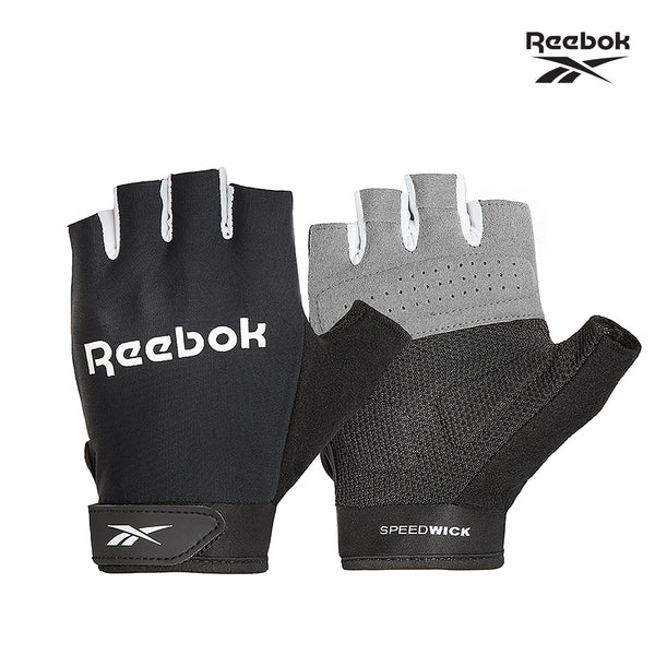【福利品】Reebok 速乾透氣健身手套(經典黑)-S/M