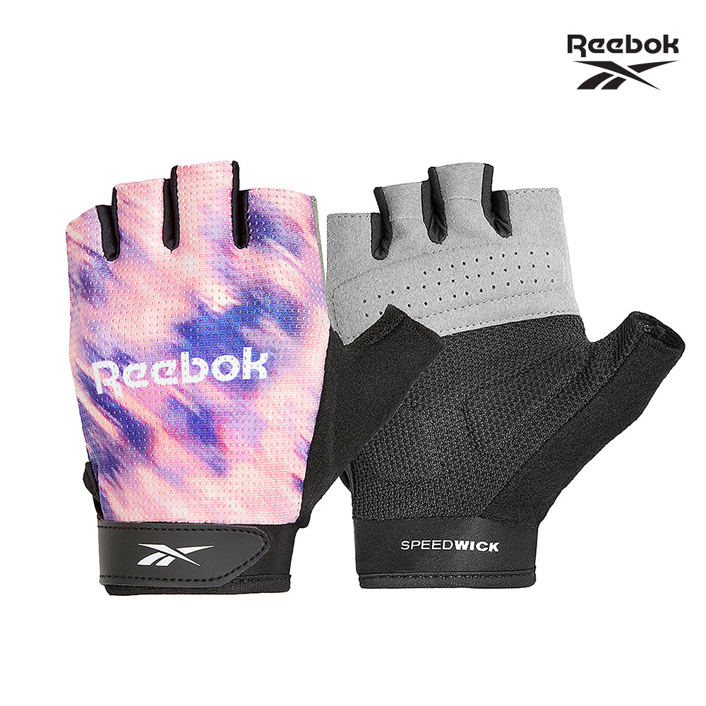 【Reebok】女用速乾健身手套(迷幻粉)-L