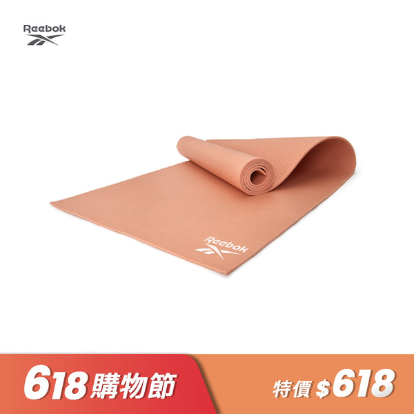 【Reebok】輕薄防滑瑜珈墊-4mm(黑/焦糖)