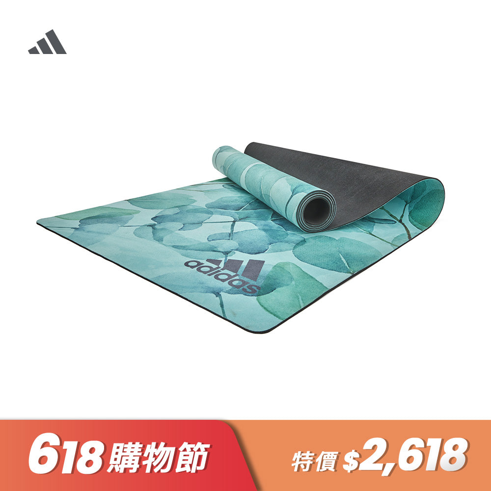 【Adidas 愛迪達】頂級天然橡膠防滑瑜珈墊-3.2mm(湖水綠)