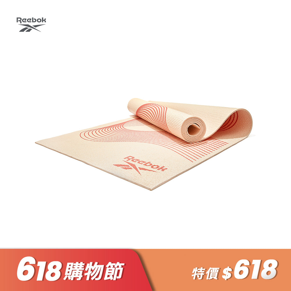 【Reebok】防滑舒適瑜珈墊-4mm(流線橘/夜幕綠)