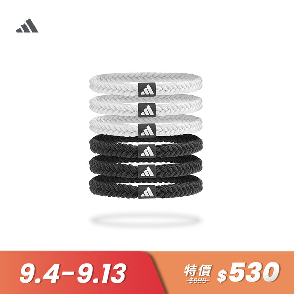 【Adidas 愛迪達】彈力編織髮圈（6入）
