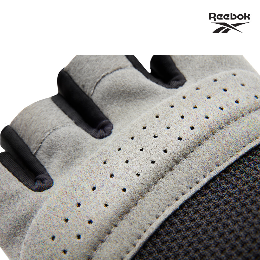 【Reebok】速乾透氣健身手套(迷彩灰)-S/M