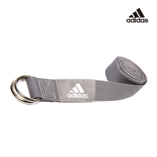 【Adidas 愛迪達】編織棉質瑜珈伸展帶(灰)