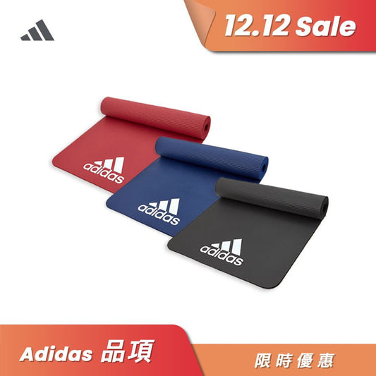 【Adidas 愛迪達】輕量防滑彈性運動墊-7mm(靛藍/紅色/深灰)
