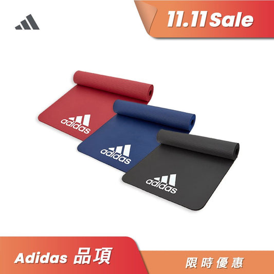 【Adidas 愛迪達】輕量防滑彈性運動墊-7mm(靛藍/紅色/深灰)