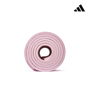 【Adidas 愛迪達】輕量波紋瑜珈墊-8mm(太空灰/櫻花粉)