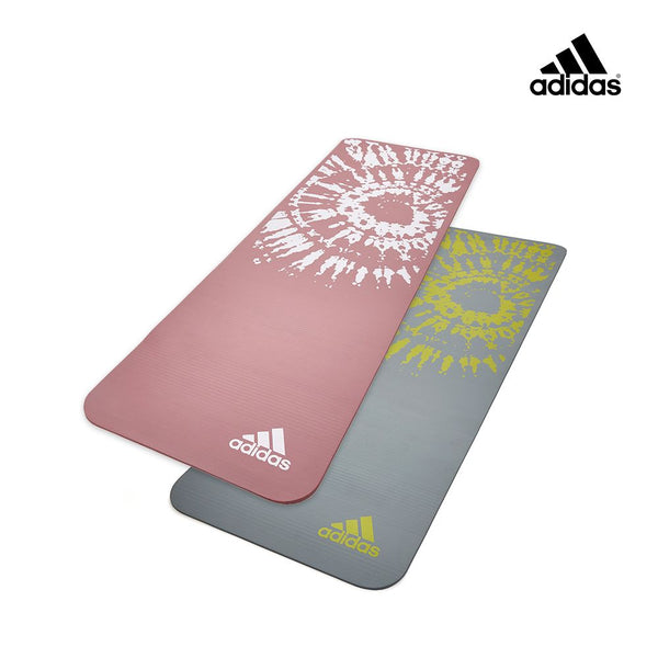 【Adidas 愛迪達】紮染防滑瑜珈墊-10mm(鐵霧灰/煙燻粉)