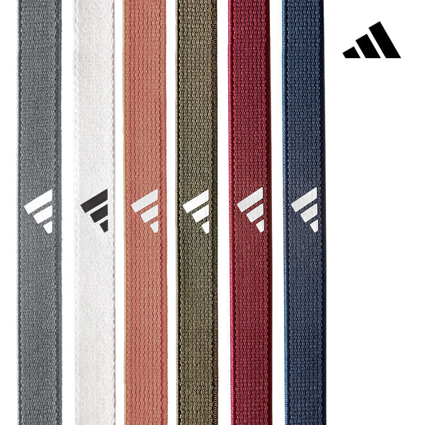 【Adidas 愛迪達】止滑運動髮帶組(冷冽灰/象牙白/焦糖棕/橄欖綠/寶石紅/海軍藍)