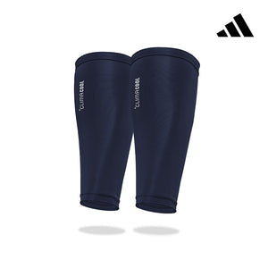 【Adidas 愛迪達】涼感抗UV運動小腿套(海軍藍/螢光綠)-S/M、L/XL