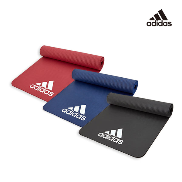 【福利品】Adidas輕量防滑彈性運動墊-7mm(靛藍/紅)