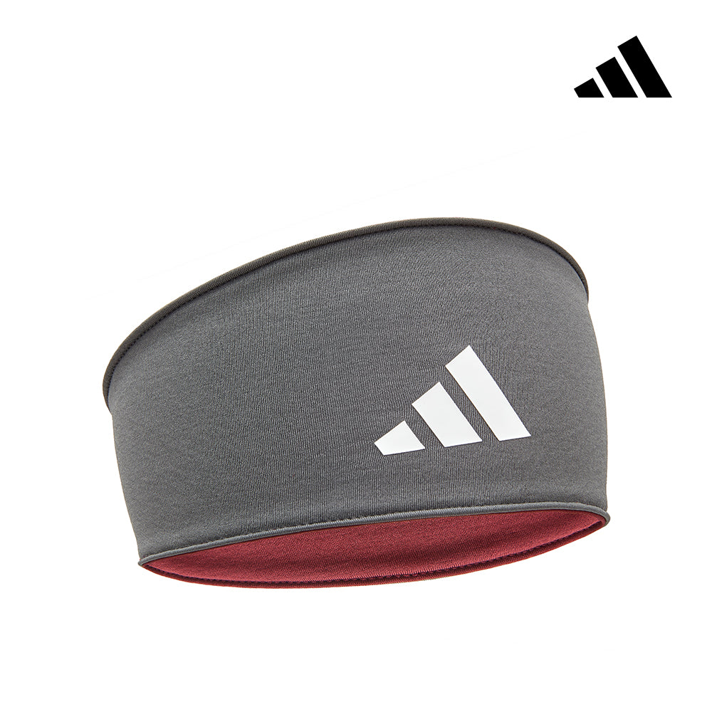 【Adidas 愛迪達】雙面高彈性吸汗頭帶(煙燻紅)