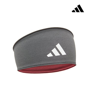 【Adidas 愛迪達】雙面高彈性吸汗頭帶(煙燻紅)