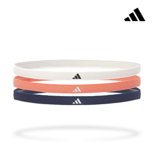 【Adidas 愛迪達】止滑運動髮帶組(簡約白/珊瑚橘/海軍藍)
