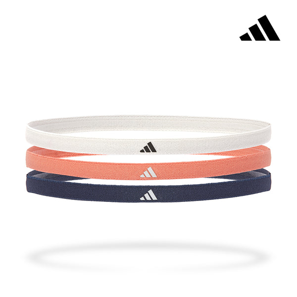 【Adidas 愛迪達】止滑運動髮帶組(簡約白/珊瑚橘/海軍藍)
