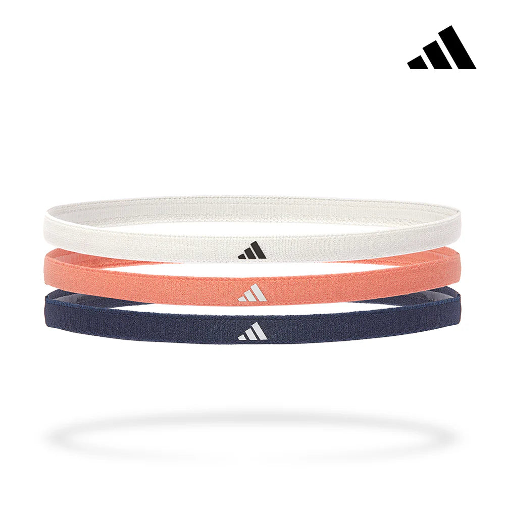 【贈品】Adidas-止滑運動髮帶組(簡約白/珊瑚橘/海軍藍)