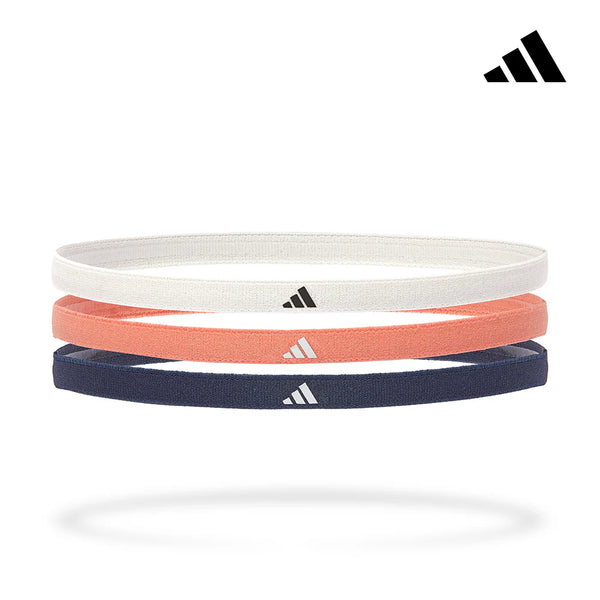 【贈品】Adidas-止滑運動髮帶組(簡約白/珊瑚橘/海軍藍)
