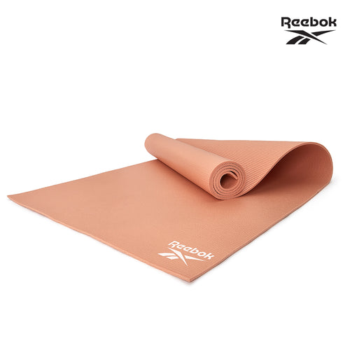 【Reebok】輕薄防滑瑜珈墊-4mm(黑/焦糖)