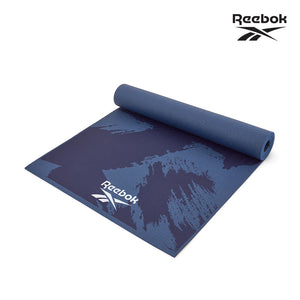 【Reebok】防滑波紋瑜珈墊-4mm(筆刷藍)