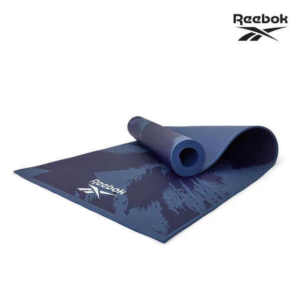 【Reebok】防滑波紋瑜珈墊-4mm(筆刷藍)