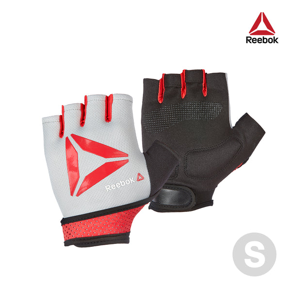 【福利品】Reebok 防滑短指訓練手套(紅)-S/M