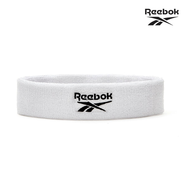 【Reebok】加厚棉質舒適運動頭帶(白)